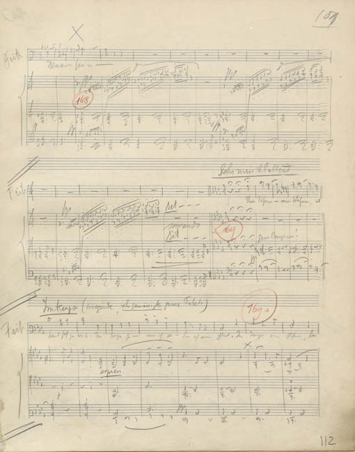 Erich Wolfgang Korngold, „Die tote Stadt“ op. 12, Particell (Autograph), fol. 58r. 