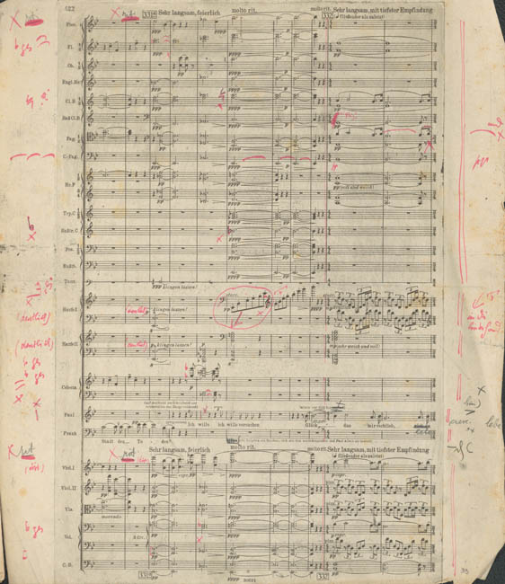 Erich Wolfgang Korngold, „Die tote Stadt“ op. 12, Korrekturfahne für den Erstdruck der Partitur (1920), S. 422 